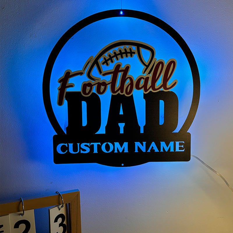 Personalized Football Name Metal Lamp Custom Sports Room Wall Art Decoration Gift for Player 17635072 - DiyGiftly