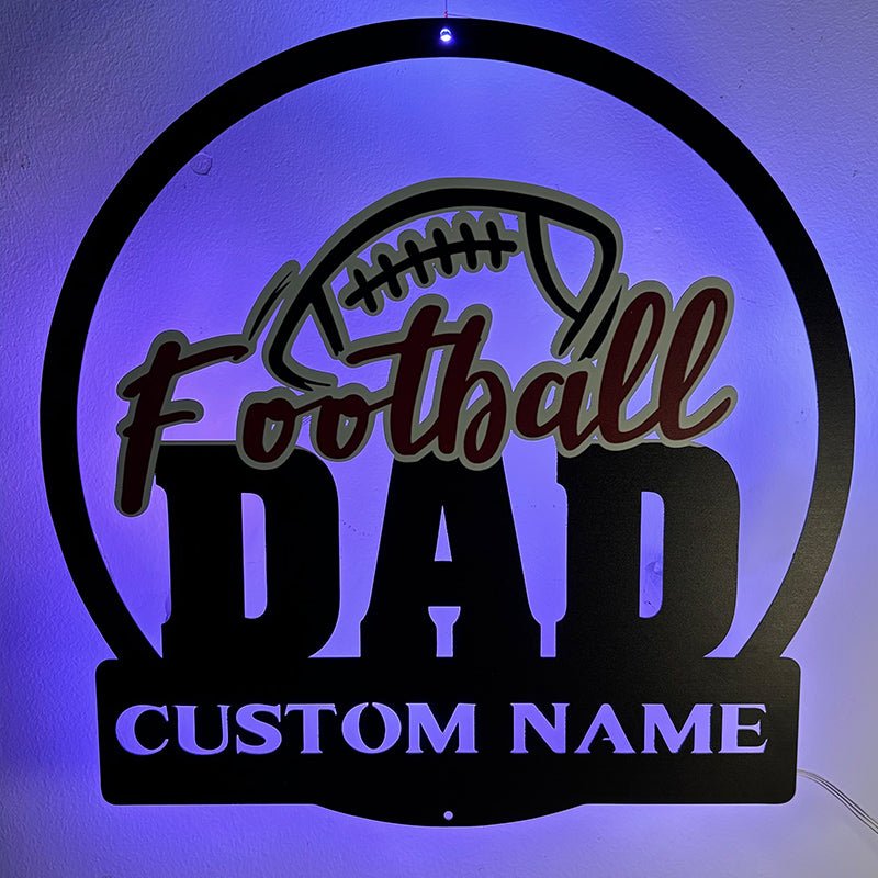 Personalized Football Name Metal Lamp Custom Sports Room Wall Art Decoration Gift for Player 17635072 - DiyGiftly