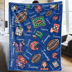 Personalized Football - Themed Blanket，Forever Fighting on the Field with the Winning Team 742031 - DiyGiftly