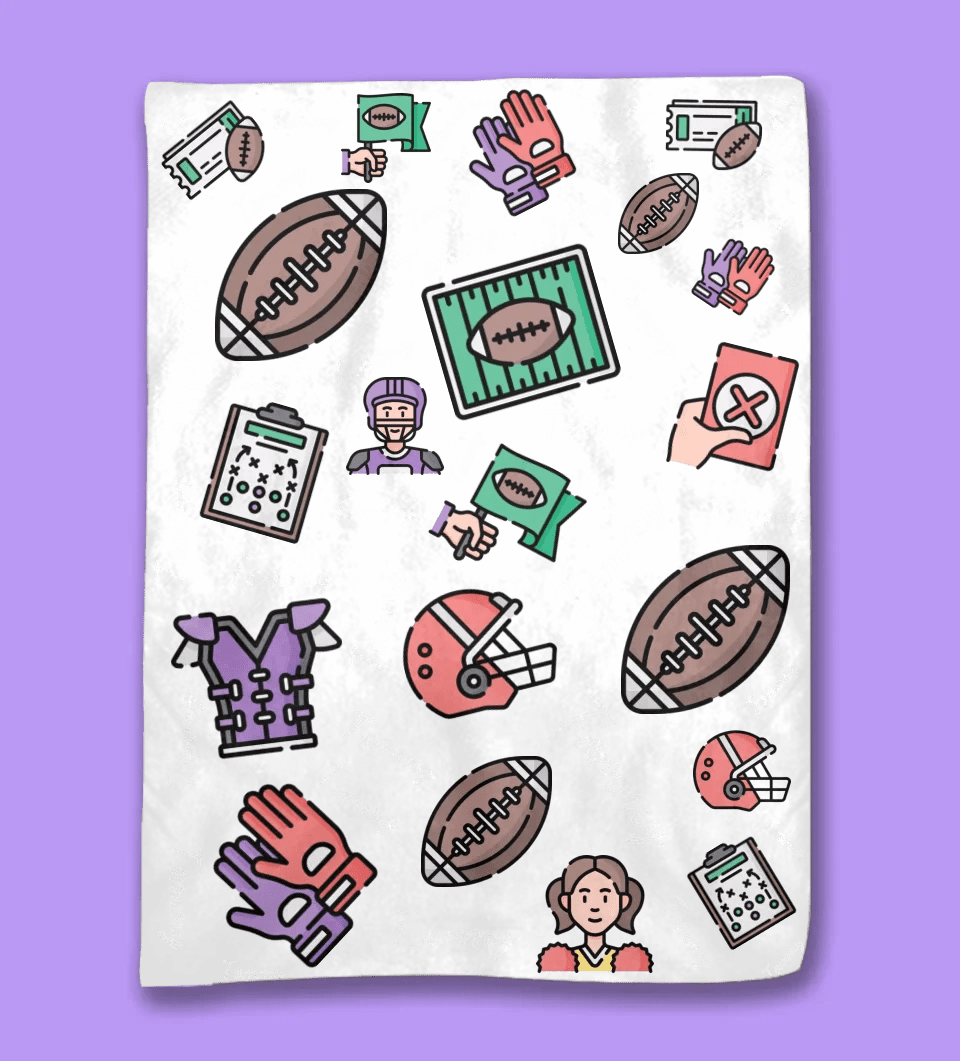 Personalized Football - Themed Blanket，Forever Fighting on the Field with the Winning Team 742031 - DiyGiftly