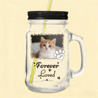 custom photo and name cat mason jar glass loss of cat gift