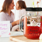 loss of cat gift custom photo and name cat mason jar glass