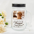 Personalized Forever Loved Pet Photo Paw Print Mason Jar 16oz Name Mason Jar with Handle Lid and Straw Lid Sympathy Pet Loss Memorial Gift for Pet Owners 1030448 - DiyGiftly