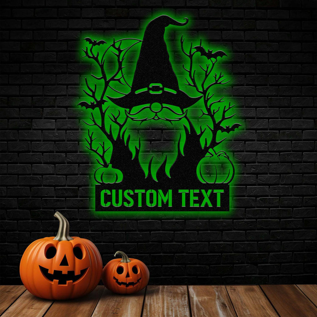 Personalized Ghost Dwarf Pumpkin Halloween Metal Lights – Custom Spooky LED Wall Decor for Yard, Porch, Haunted House, or Holiday Party 1285120 - DiyGiftly