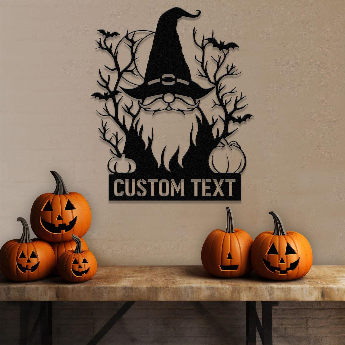 Personalized Ghost Dwarf Pumpkin Halloween Metal Lights – Custom Spooky LED Wall Decor for Yard, Porch, Haunted House, or Holiday Party 1285120 - DiyGiftly