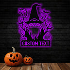 Personalized Ghost Dwarf Pumpkin Halloween Metal Lights – Custom Spooky LED Wall Decor for Yard, Porch, Haunted House, or Holiday Party 1285120 - DiyGiftly