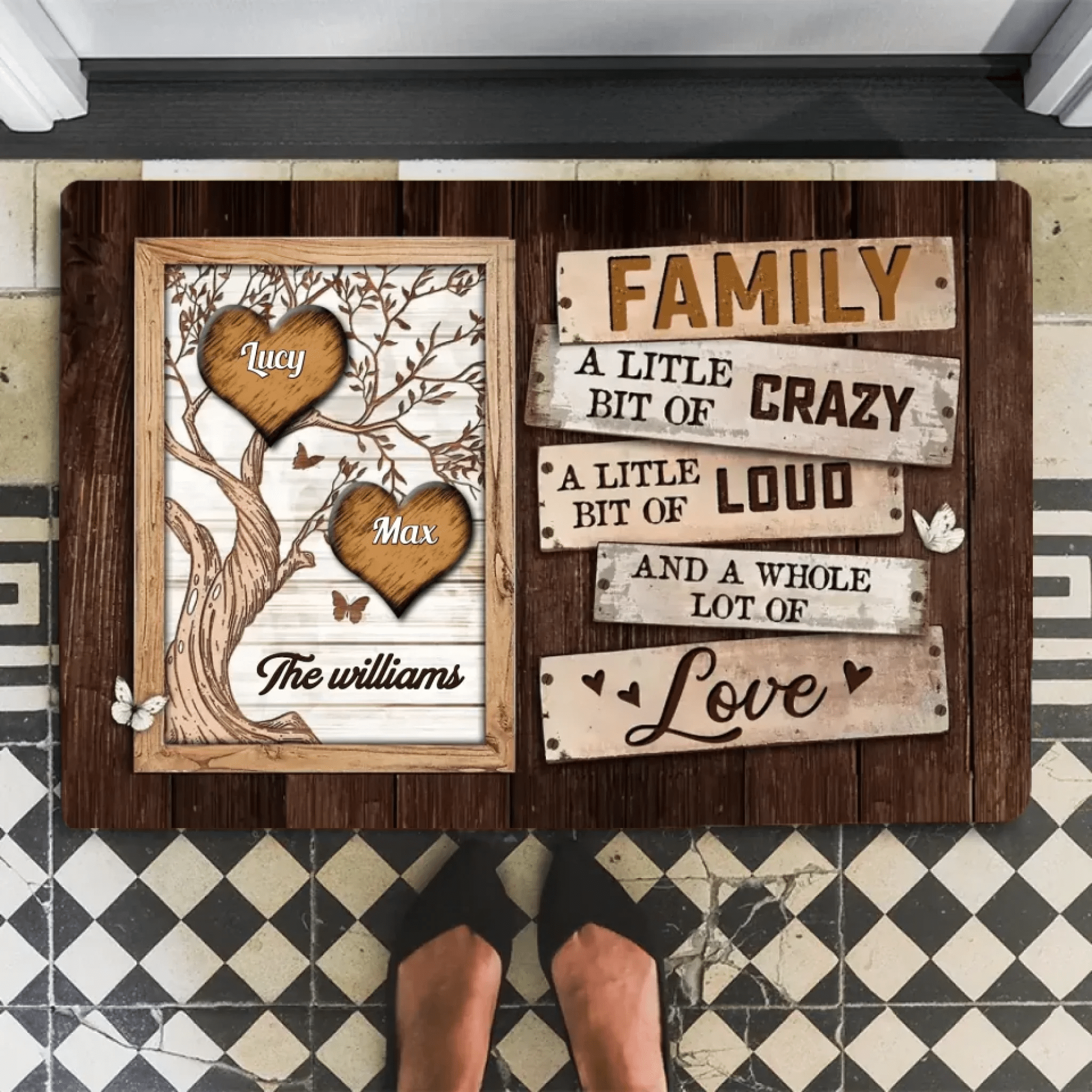 Personalized Gift Family Tree Poste Doormat 716307 - D - DiyGiftly