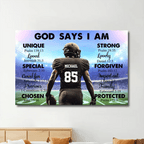 Personalized Gifts, Custom Football Canvas, God Say I Am Canvas, Wall Art For Living Room 740599 - 740618 - DiyGiftly