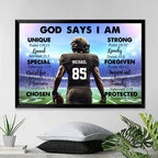 Personalized Gifts, Custom Football Canvas, God Say I Am Canvas, Wall Art For Living Room 740599 - 740618 - DiyGiftly