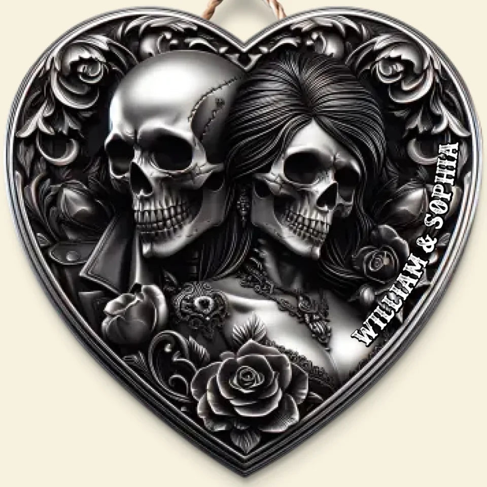 Personalized Gifts For Couple Wooden Sign Skull Couple 746302 - DiyGiftly