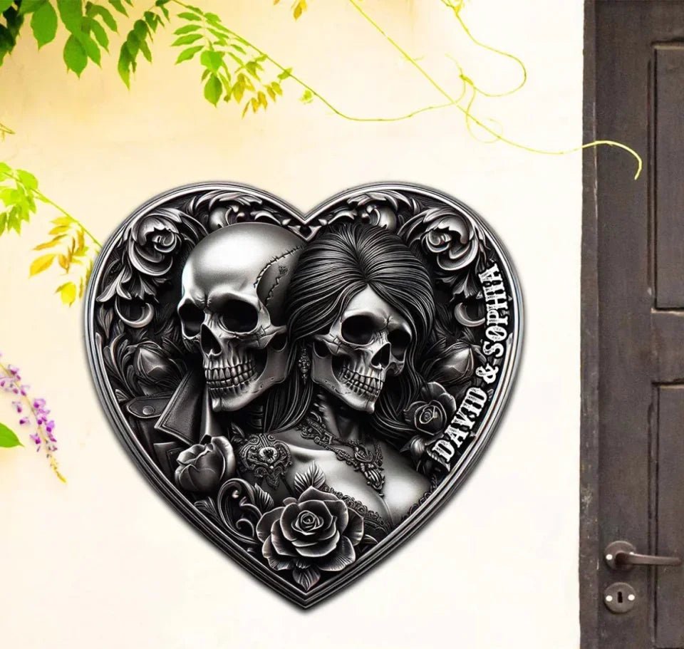 Personalized Gifts For Couple Wooden Sign Skull Couple 746302 - DiyGiftly