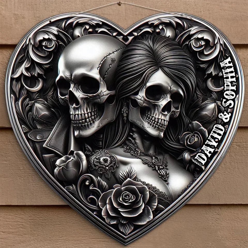 Personalized Gifts For Couple Wooden Sign Skull Couple 746302 - DiyGiftly