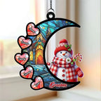 Personalized Gifts For Grandma Suncatcher, Christmas Snowman Heart 677787 - DiyGiftly