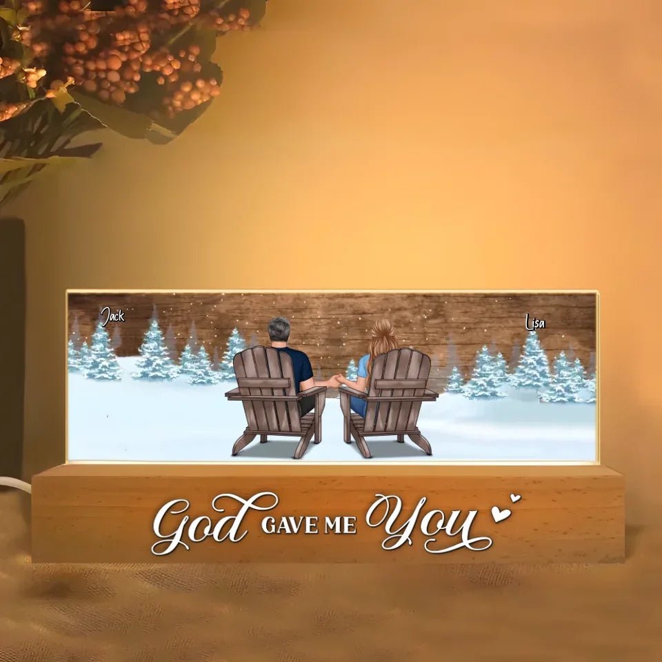 Personalized "God Gave Me You" LED Night Light – A Unique Gift for Couples, Faith & Love Expression 733553 - 733556 - DiyGiftly