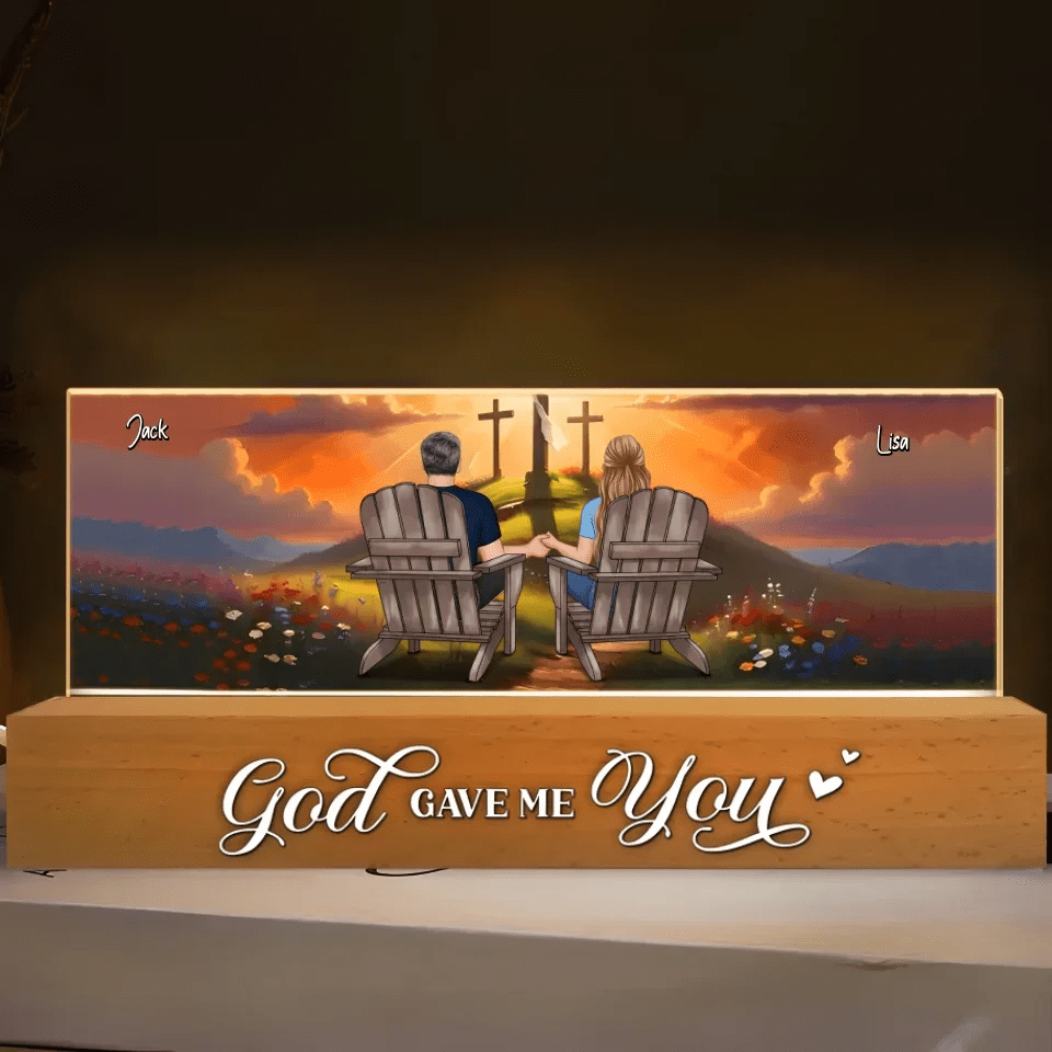 Personalized "God Gave Me You" LED Night Light – A Unique Gift for Couples, Faith & Love Expression 733553 - 733556 - DiyGiftly