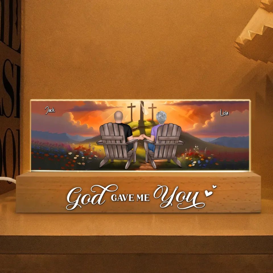 Personalized "God Gave Me You" LED Night Light – A Unique Gift for Couples, Faith & Love Expression 733553 - 733556 - DiyGiftly