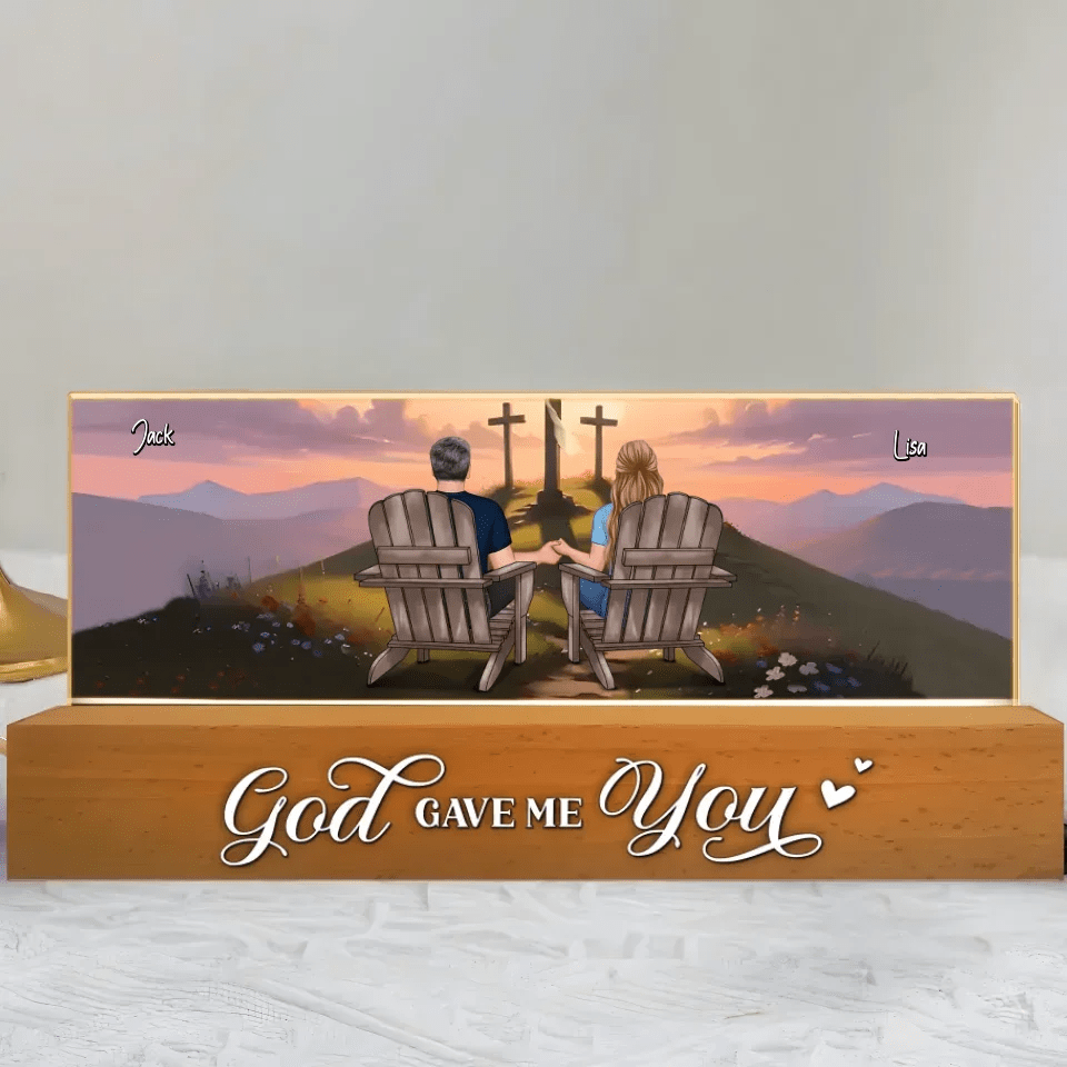 Personalized "God Gave Me You" LED Night Light – A Unique Gift for Couples, Faith & Love Expression 733553 - 733556 - DiyGiftly