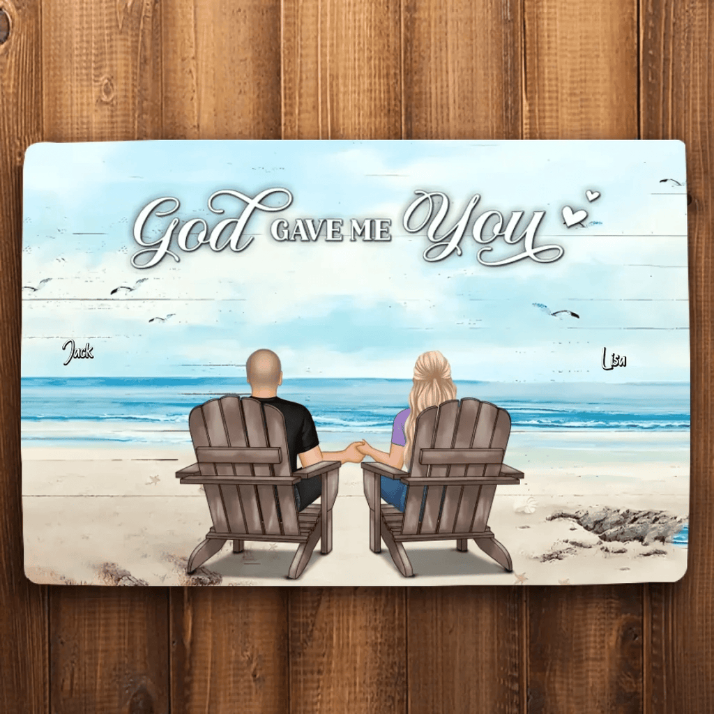 Personalized "God Gave Me You" Mat– A Unique Gift for Couples, Faith & Love Expression 701108 - D - DiyGiftly