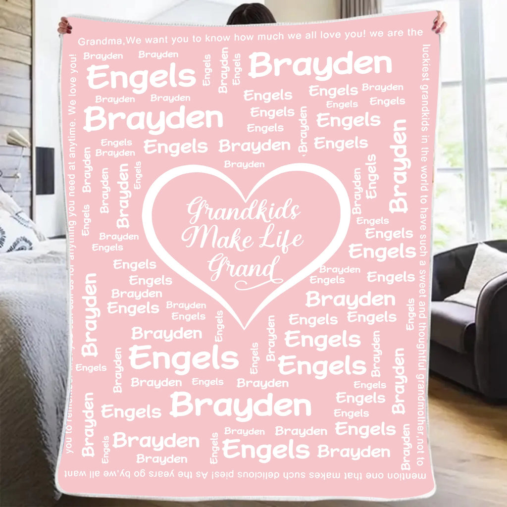 Personalized Grandkids Name Blanket Gifts for Grandparent 732608 - DiyGiftly
