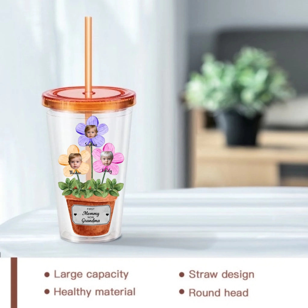 Personalized Grandma Garden Acrylic Insulated Tumbler – Custom Name Flower Cup with Grandkids Names – Gift for Grandma, Nana, Mimi – Mother's Day, Birthday, Family Gift Idea 1032741 - DiyGiftly