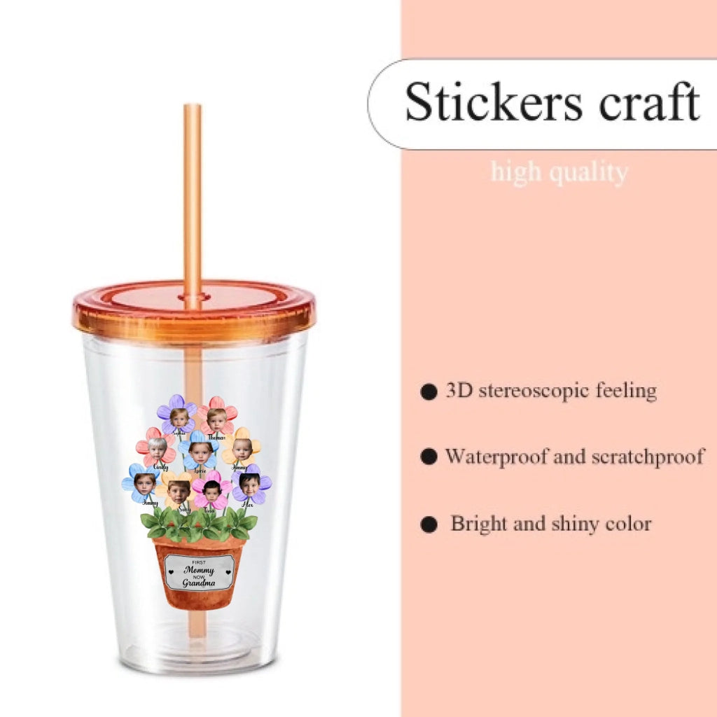 Personalized Grandma Garden Acrylic Insulated Tumbler – Custom Name Flower Cup with Grandkids Names – Gift for Grandma, Nana, Mimi – Mother's Day, Birthday, Family Gift Idea 1032741 - DiyGiftly