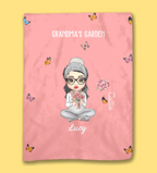 grandmas garden throw blanket personalized names birthday gift for grandma