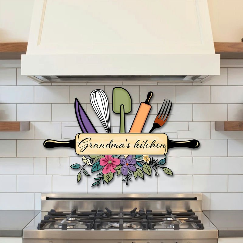 Personalized Grandma's Kitchen Metal Sign – Custom Wall Decor for Kitchen, Dining Room, or Home, Unique Gift 300032 - DiyGiftly