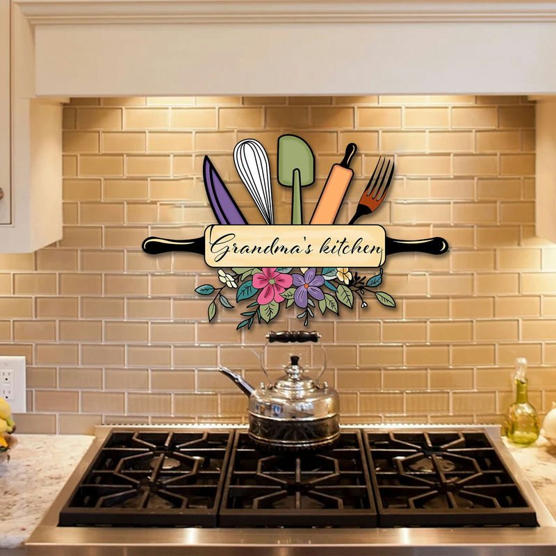 Personalized Grandma's Kitchen Metal Sign – Custom Wall Decor for Kitchen, Dining Room, or Home, Unique Gift 300032 - DiyGiftly