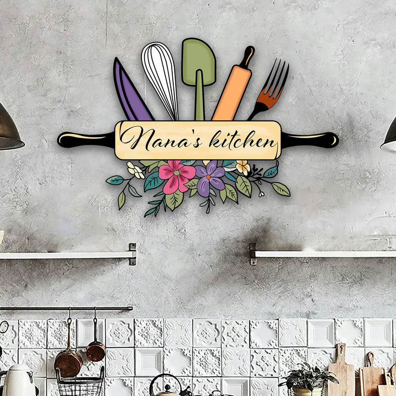 Personalized Grandma's Kitchen Metal Sign – Custom Wall Decor for Kitchen, Dining Room, or Home, Unique Gift 300032 - DiyGiftly