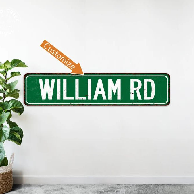 Personalized Green Street Sign, Custom Your Name Road Street Way Lane Decor 51853824 - DiyGiftly