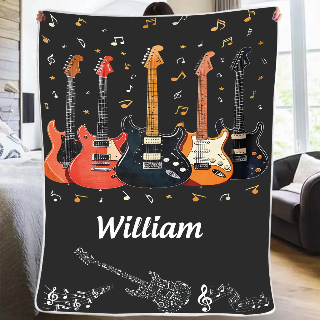 Personalized guitar name blanket 756970 - DiyGiftly