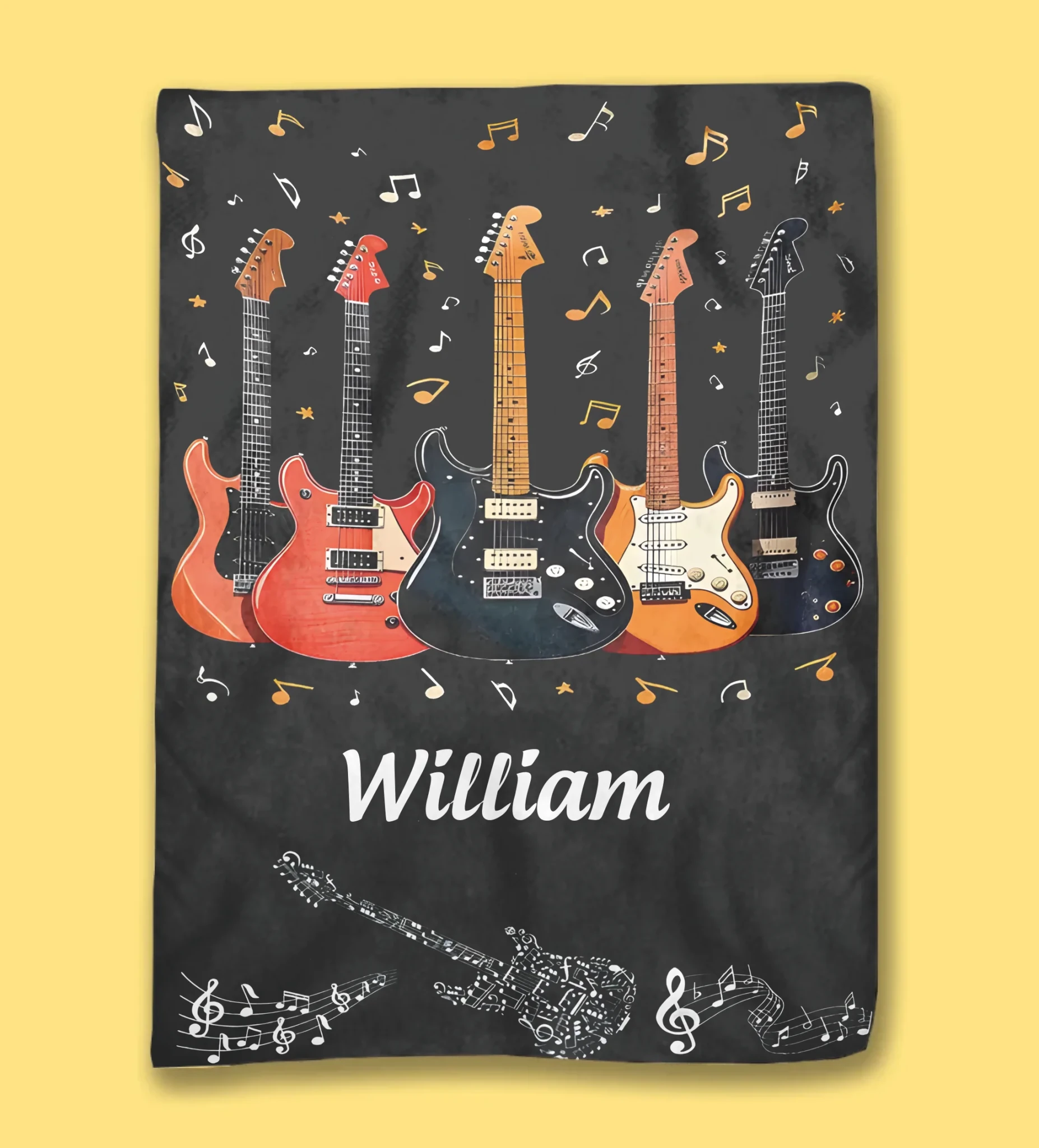 Personalized guitar name blanket 756970 - DiyGiftly