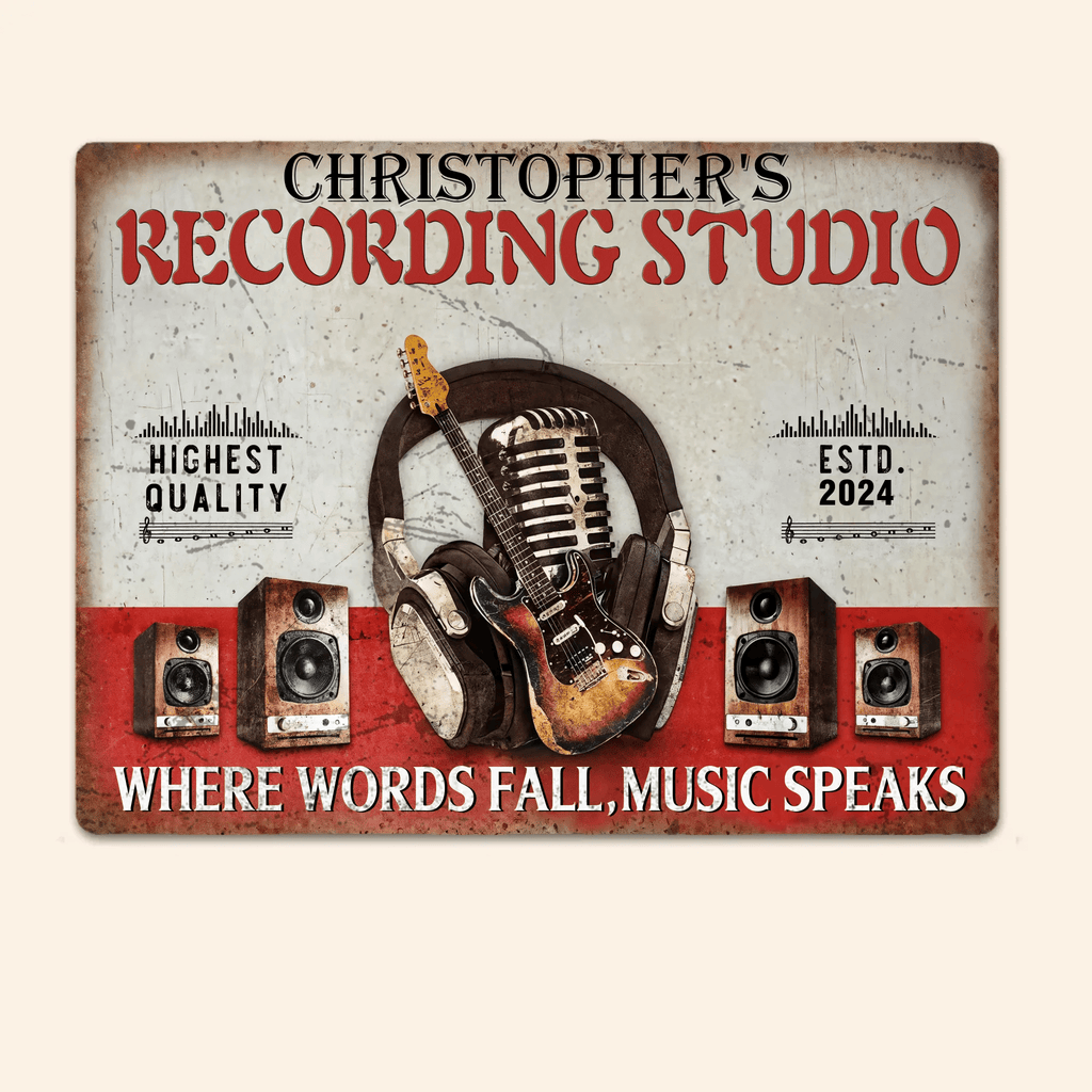 Personalized Guitar Where Words Customized Classic Metal Signs 746786 - 746788 - DiyGiftly