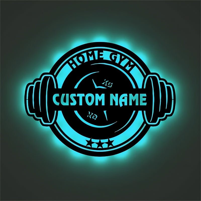 Personalized Gym Metal Sign with Background Extension – Custom Fitness Wall Decor, Unique Gift for Gym Lovers and Athletes 02751744 - DiyGiftly