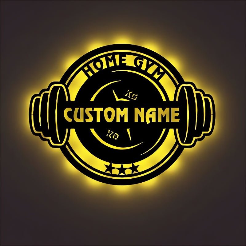Personalized Gym Metal Sign with Background Extension – Custom Fitness Wall Decor, Unique Gift for Gym Lovers and Athletes 02751744 - DiyGiftly