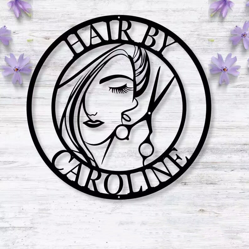 Personalized Hair Salon Metal Sign – Custom Barber Shop & Hairdresser Wall Art, Beauty Studio Name Plaque, Hair Stylist Gift, Salon Decor 811456 - DiyGiftly