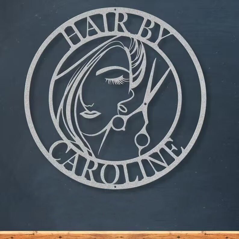 Personalized Hair Salon Metal Sign – Custom Barber Shop & Hairdresser Wall Art, Beauty Studio Name Plaque, Hair Stylist Gift, Salon Decor 811456 - DiyGiftly