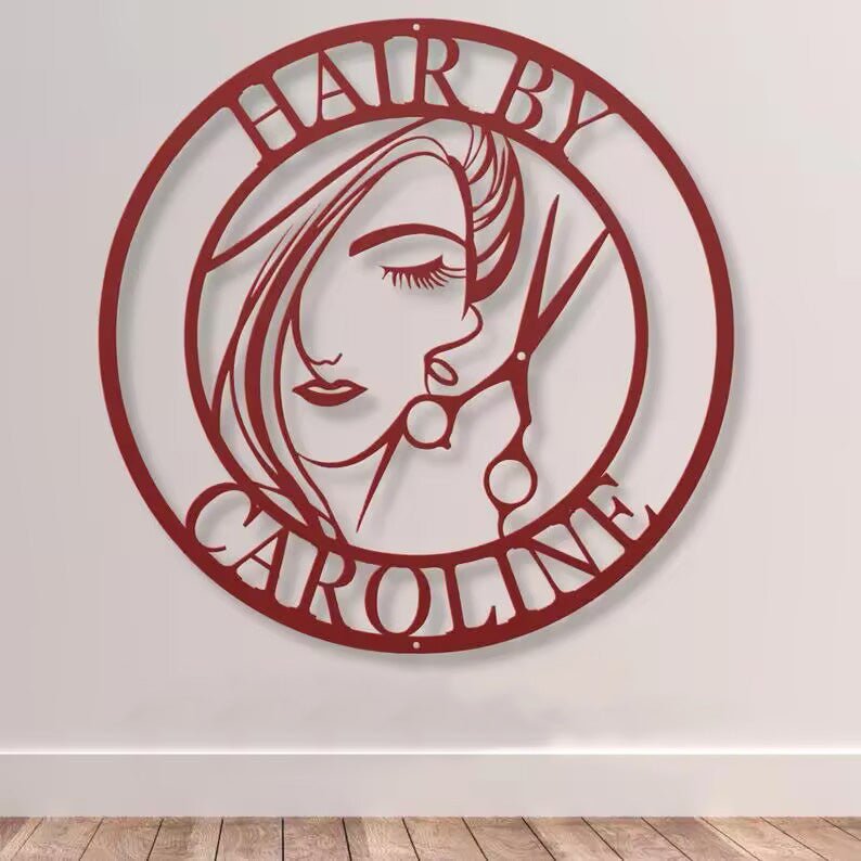Personalized Hair Salon Metal Sign – Custom Barber Shop & Hairdresser Wall Art, Beauty Studio Name Plaque, Hair Stylist Gift, Salon Decor 811456 - DiyGiftly