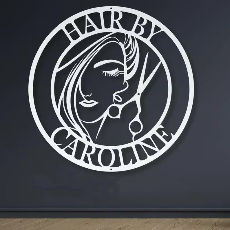 Personalized Hair Salon Metal Sign – Custom Barber Shop & Hairdresser Wall Art, Beauty Studio Name Plaque, Hair Stylist Gift, Salon Decor 811456 - DiyGiftly