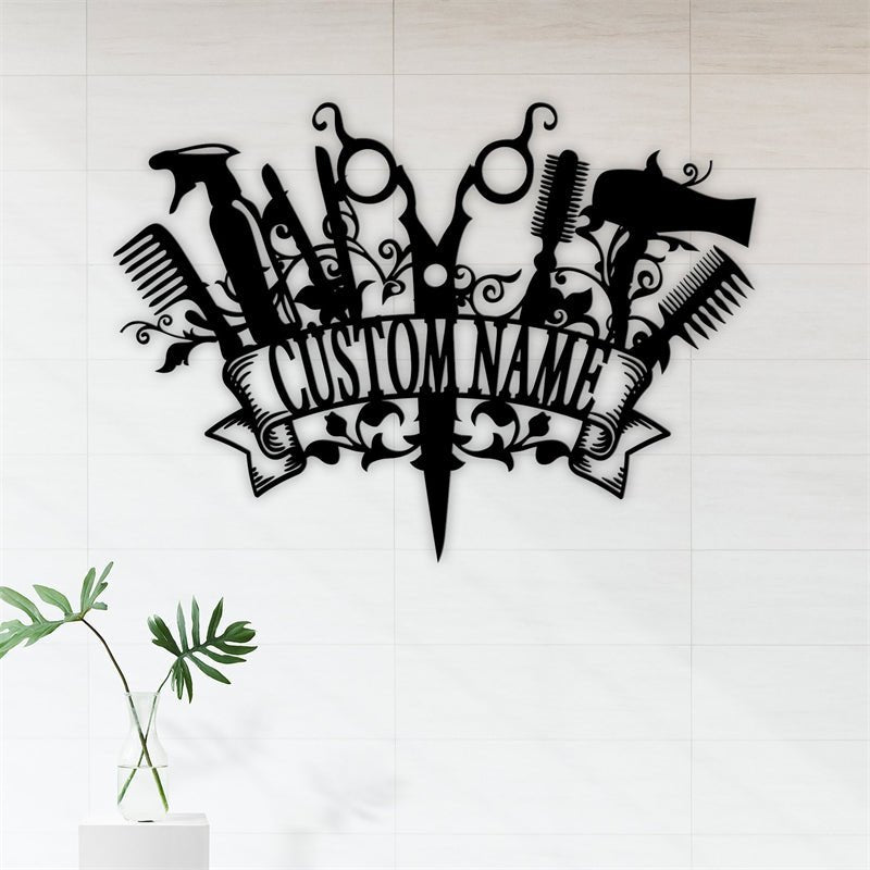 Personalized Hair Salon Metal Sign – Custom Beauty Shop Wall Decor, Unique Hairdresser Gift, Stylish Salon Name Sign for Professional or Home Studio 86455808 - DiyGiftly