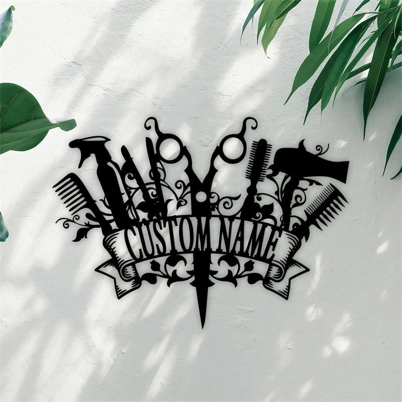 Personalized Hair Salon Metal Sign – Custom Beauty Shop Wall Decor, Unique Hairdresser Gift, Stylish Salon Name Sign for Professional or Home Studio 86455808 - DiyGiftly