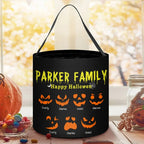 Personalized Halloween Pumpkin Devil Face Candy Trick or Treat Large Bucket Bag with Name Halloween Party Gift for Kids 34696448 - DiyGiftly
