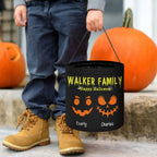 Personalized Halloween Pumpkin Devil Face Candy Trick or Treat Large Bucket Bag with Name Halloween Party Gift for Kids 34696448 - DiyGiftly