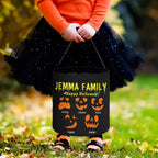 Personalized Halloween Pumpkin Devil Face Candy Trick or Treat Large Bucket Bag with Name Halloween Party Gift for Kids 34696448 - DiyGiftly