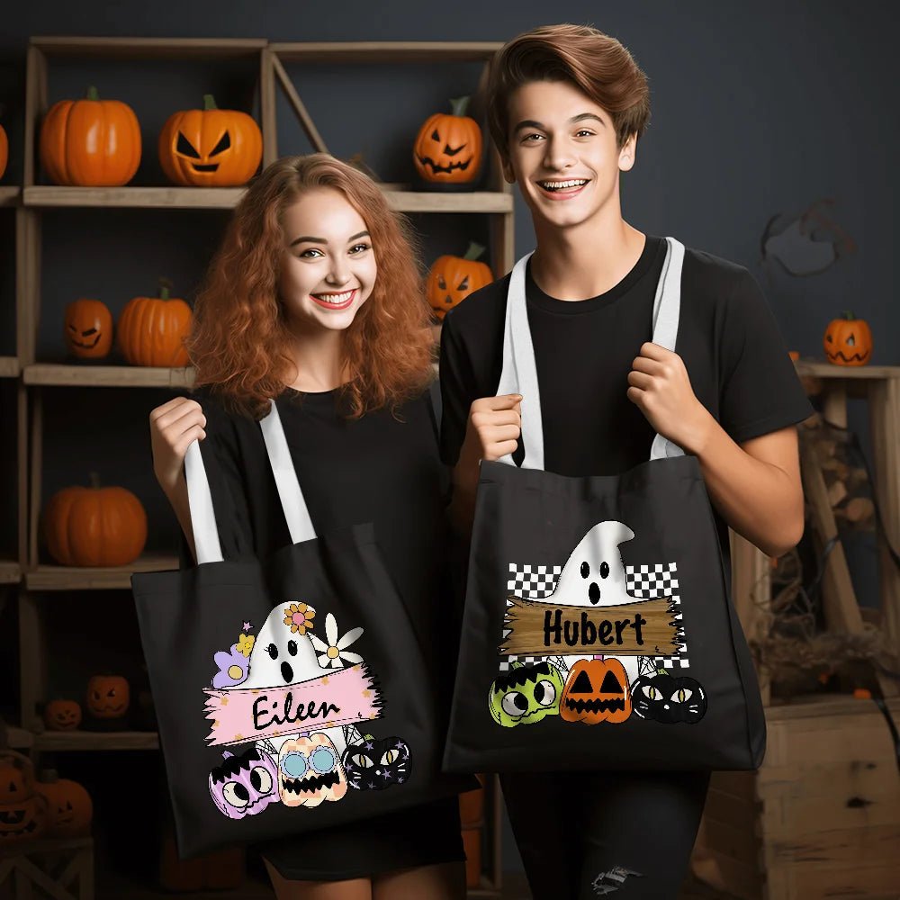 Personalized Halloween Trick or Treat Bag Reusable Ghost Pumpkin Goodie Bag Candy Tote Bag Halloween Party Favors 85213952 - DiyGiftly