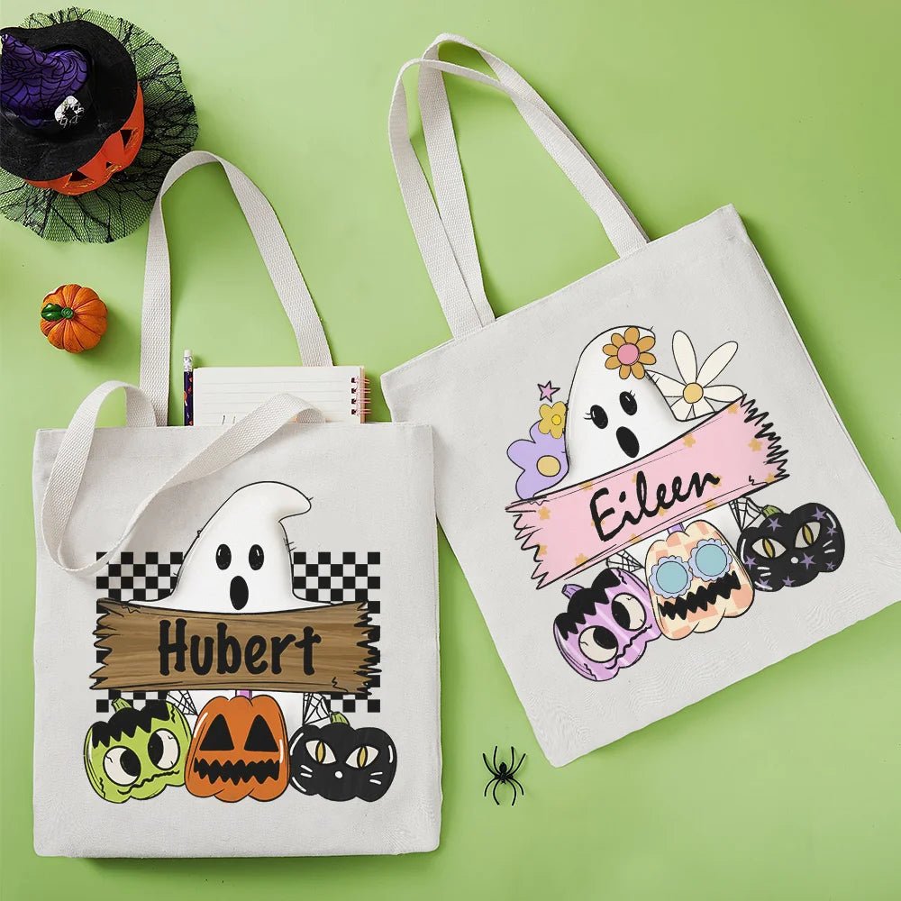 Personalized Halloween Trick or Treat Bag Reusable Ghost Pumpkin Goodie Bag Candy Tote Bag Halloween Party Favors 85213952 - DiyGiftly