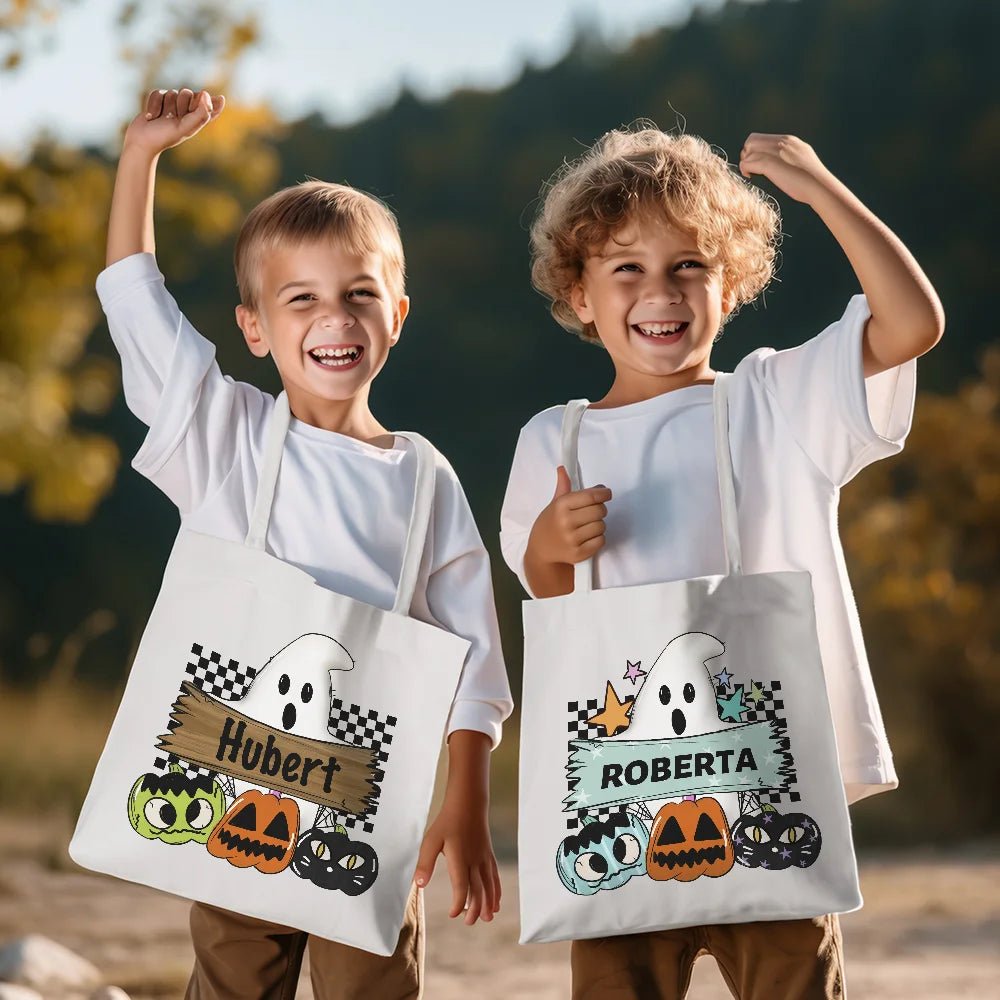 Personalized Halloween Trick or Treat Bag Reusable Ghost Pumpkin Goodie Bag Candy Tote Bag Halloween Party Favors 85213952 - DiyGiftly