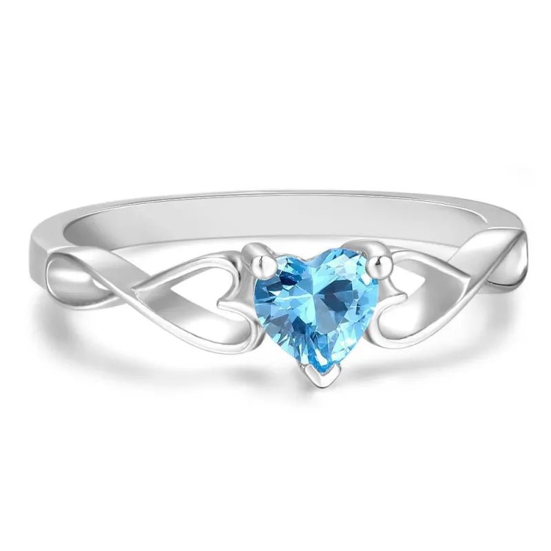 gifts for wife Heartfelt Surprise - Heartfelt Gift - Heart Birthstone Promise Ring Silver Ring Valentines Gift - gifts for wi