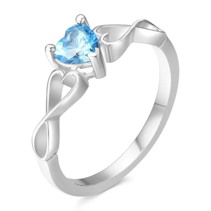 gifts for wife Heartfelt Surprise - Heartfelt Gift - Heart Birthstone Promise Ring Silver Ring Valentines Gift - gifts for wi