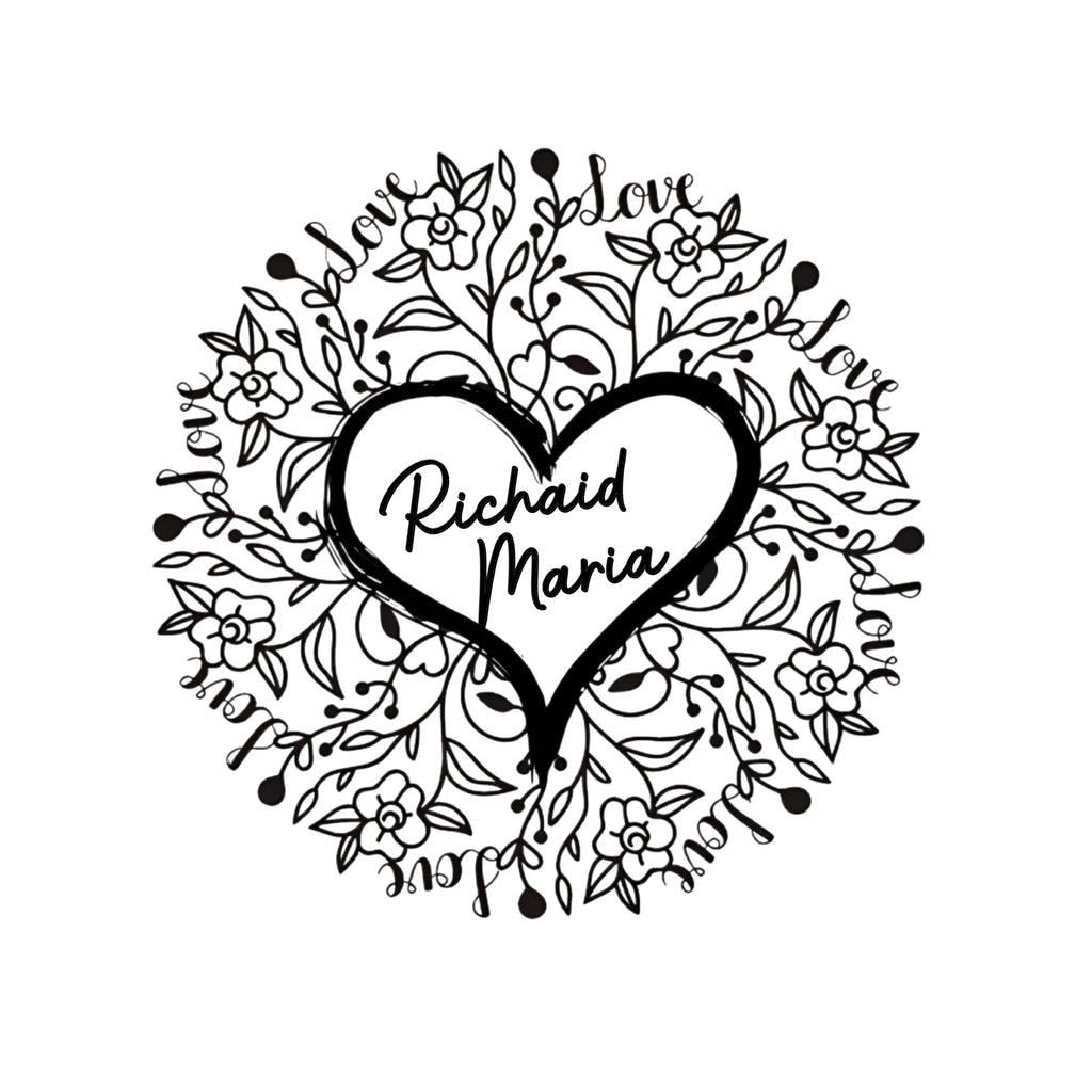 Personalized Heart - Shaped Floral Metal Wall Decor - Custom Couple Name Romantic Home Decoration - Valentine’s Day Gift 1083940 - DiyGiftly